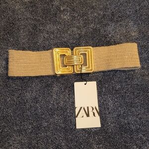 Zara elastic raffia belt, new with tag